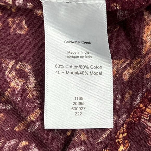 NEW Coldwater Creek Southwestern Aztec Short Sleeve Henley Top Women’s Large - Picture 9 of 10